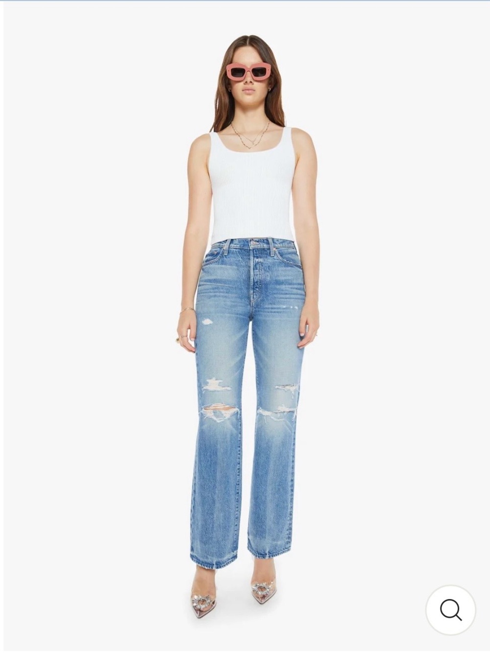 NWT MOTHER SUPERIOR The Rambler Sneak Jeans in Wash “TCB” Size 25